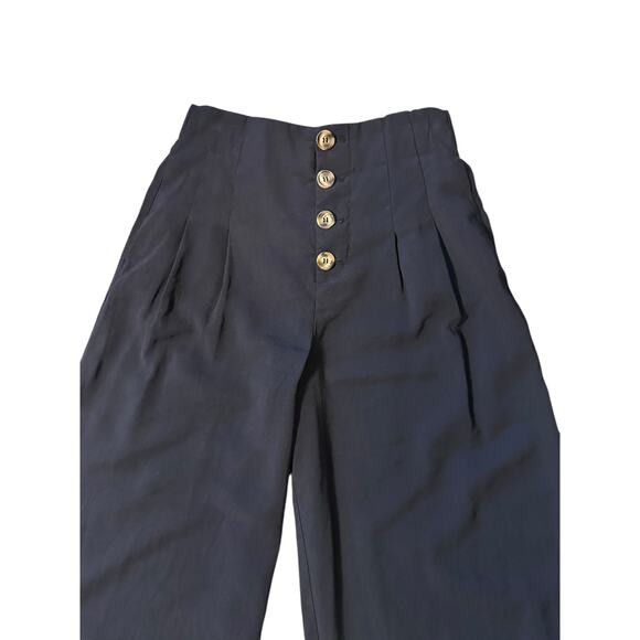 ZARA TRF Black Ultra High Waist Wide Leg Pants – Size 28 - Picture 3 of 10